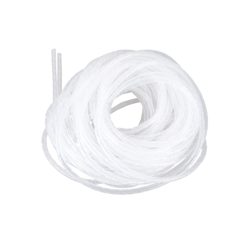 Spiral Cable Wrap - 20 Ft 1/2" Spiral Wire Wrap Cord Covers Bundle Sleeve Hose for Computer Electrical Wire Organizer-White (1/2 Inch-20Ft) 1/2 Inch-20Ft White