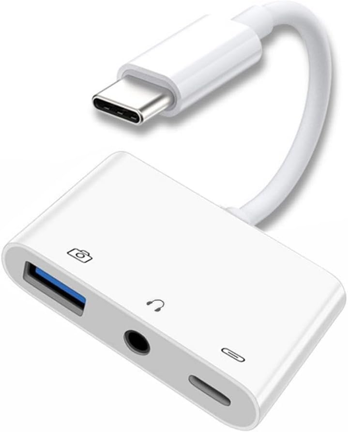 PNBACE USB C to USB Adapter,3 in 1 USB Adapter for iPad+USB C to 3.5mm Audio Adapter+USB C Headphone Adapter with Charging, Compatible with Most Type-C Phones,iPad Pro,Laptops