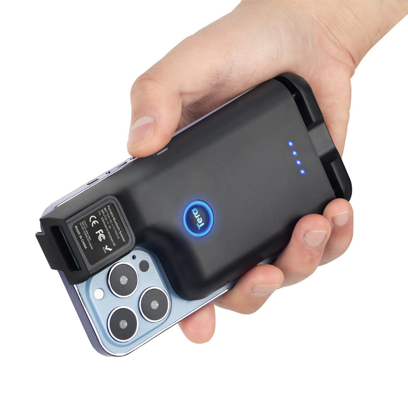 Tera Wireless 1D 2D QR Barcode Scanner Portable Back Clip 3 in 1 2.4GHz Wireless & USB Wired & Compatible with Bluetooth Mini Pocket Bar Code Reader for Smartphones Android Mac OS Windows 0013 Black