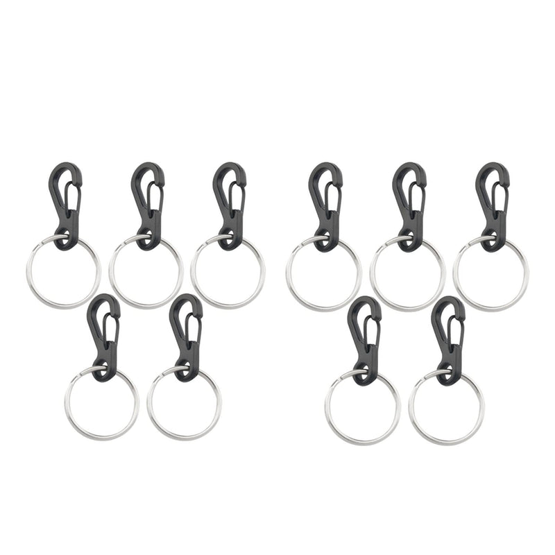 WELWIK 10pcs of 5 Set Zinc Alloy Small Quick Release Adapter Clip with Round Lugs for Camera Strap, Black