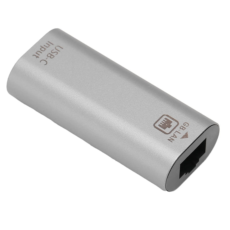 USB C Female to RJ45 Female Ethernet Adapter 10/100 / 1000Mbps No Driver Easily Use Aluminum Alloy Type-C Interface USBC Ethernet Adapter for Phones Computers Tablets.