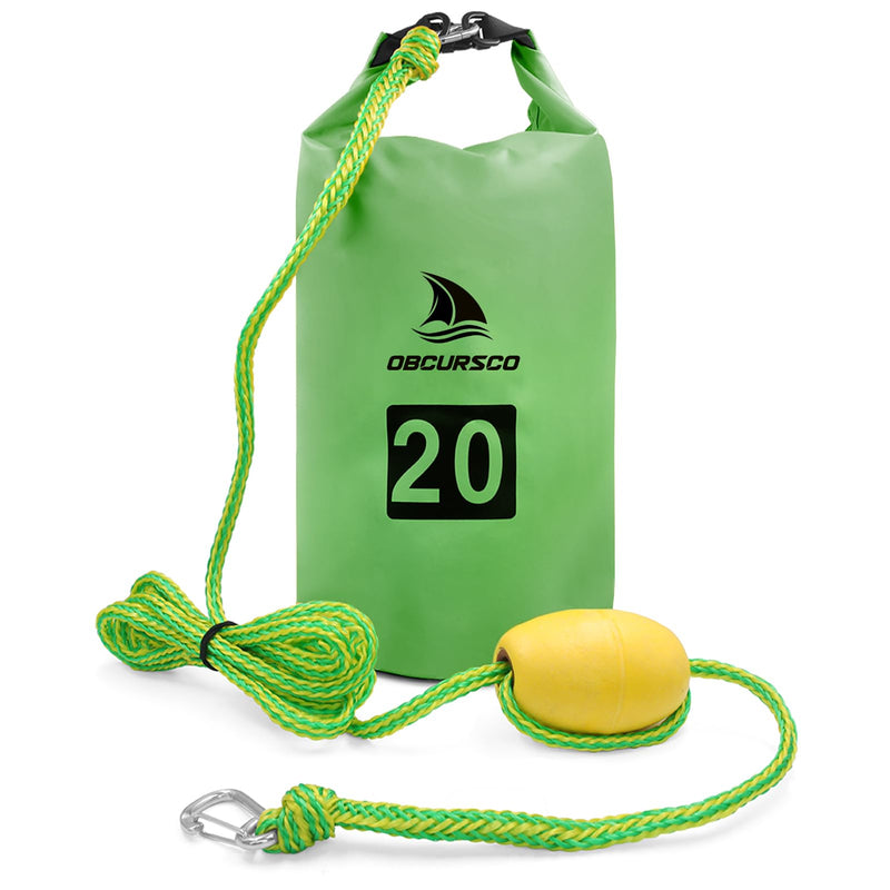 Obcursco 20L Jet Ski Anchor Kit PWC Anchor 2 in 1 Sand Bag Anchor for Float with Adjustable Buoy, PWC Sandbag Anchor for Jetski, Kayak, Seadoo, Paddle Board, Waverunner, Watercraft, and Swim Mat… green