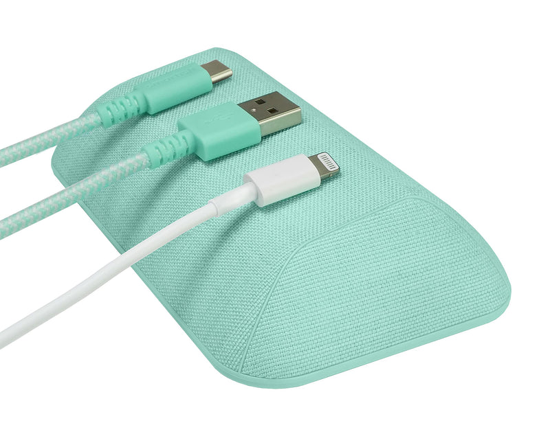 Smartish Magnetic Cord Holder - Bigger Cable Wrangler Organizer with Magnet Clips for Charger Management on Desktop, Nightstand, or Side Table - Holds 6 Cables - Teal Me More