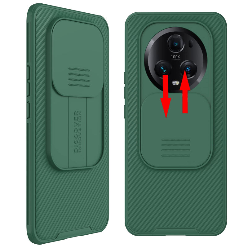 teroxa Honor Magic 5 Pro Case with Camera Cover, Corners Airbag Shockproof Protective Slide Cover Lens Protection Case Magic5 Pro (Green) Green