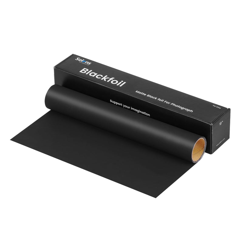 Selens Matte Cinefoil 12inch x 25feet Roll, Blcakfoil for Photograph Shaping Light & Masking Light Leaks