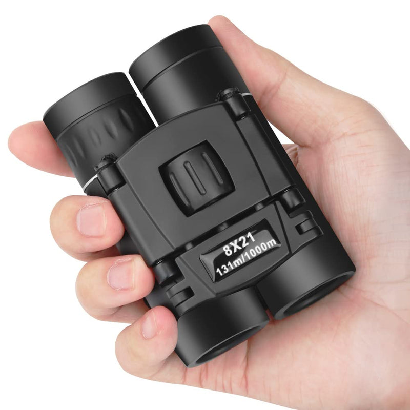 Tampines 8x21 Mini Compact Foldable Binoculars, Small Pocket Binoculars for Adults Kids,Lightweight Foldable Binoculars, Waterproof,Bird Watching,Travel,Opera Concert,Football Game,Outdoor Scenery