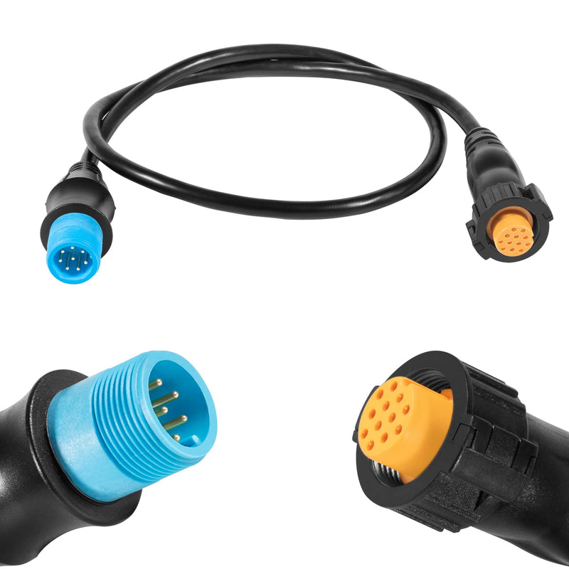 010-12122-10 Adapter, 8-Pin Transducer to 12-Pin Sounder Adapter Cable XID Compatible with Garmin AIRMAR, ECHOMAP Chrip, ECHOMAP UHD, ECHOMAP Ultra, GPSMAP, Striker Transducer and Fish Finder