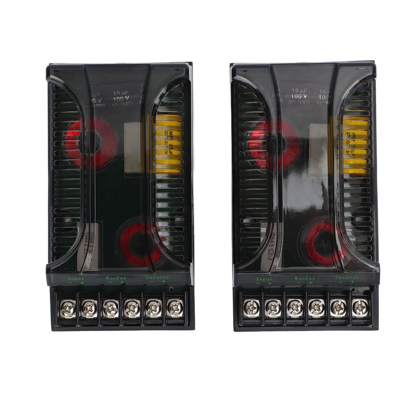 2 Way Car Audio Crossover, 2 Pack Speaker Tweeter Passive Crossover Divider with Overcurrent Protection, 300 Watts, HEADERBSQY7SGW1CHK