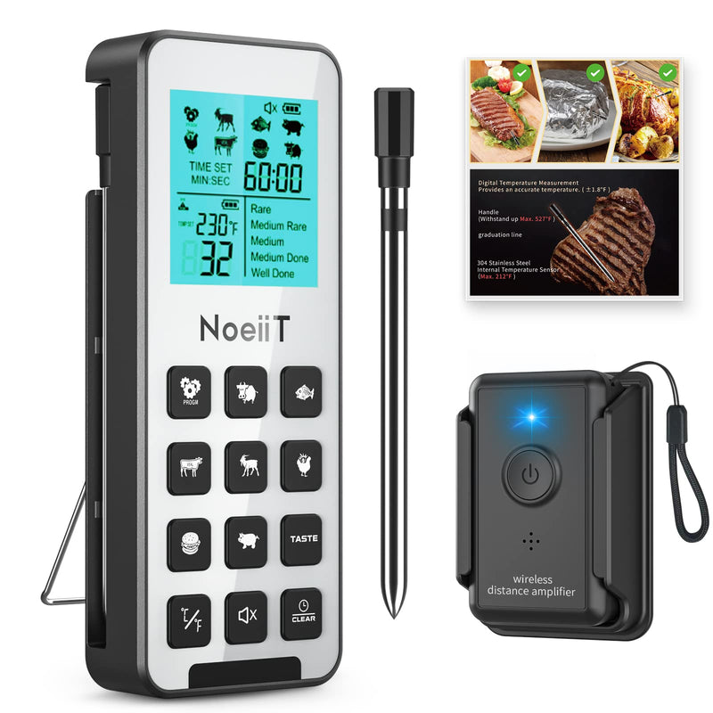 Wireless Meat Thermometer, 300FT Wireless Meat Thermometer Digital with Alarm Function for The Oven, Grill, Kitchen, BBQ, Smoker, Rotisserie