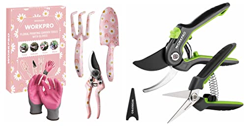 WORKPRO Garden Pruning Shears with Garden Tool Set
