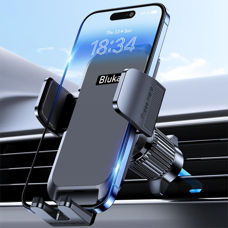 Car Phone Holder Mount, Super Stable Air Vent Cell Phone Car Mount with 2024 Metal Hook Clip, 360° Rotation,One Button Release for iPhone, Samsung, Google, and All Other Smartphones Air Vent Phone Mount