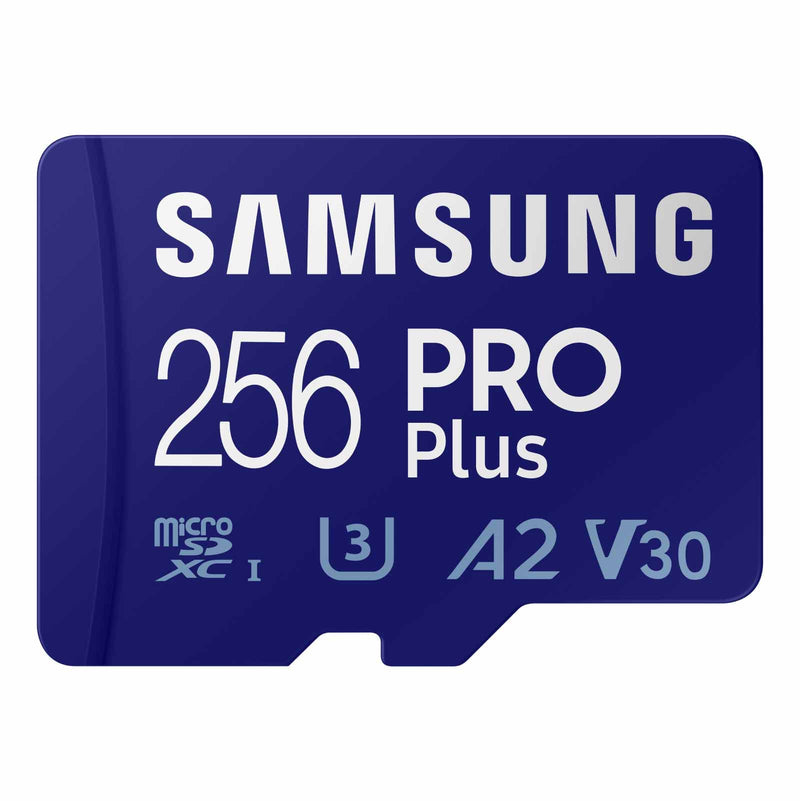 SAMSUNG PRO Plus microSD Memory Card + Adapter, 256GB MicroSDXC, Up to 180 MB/s, Full HD & 4K UHD, UHS-I, C10, U3, V30, A2 for Android Phones, Tablets, GoPRO, DJI Drone, MB-MD256SA/AM, 2023 New PRO Plus Read/Write 180/130MB/s