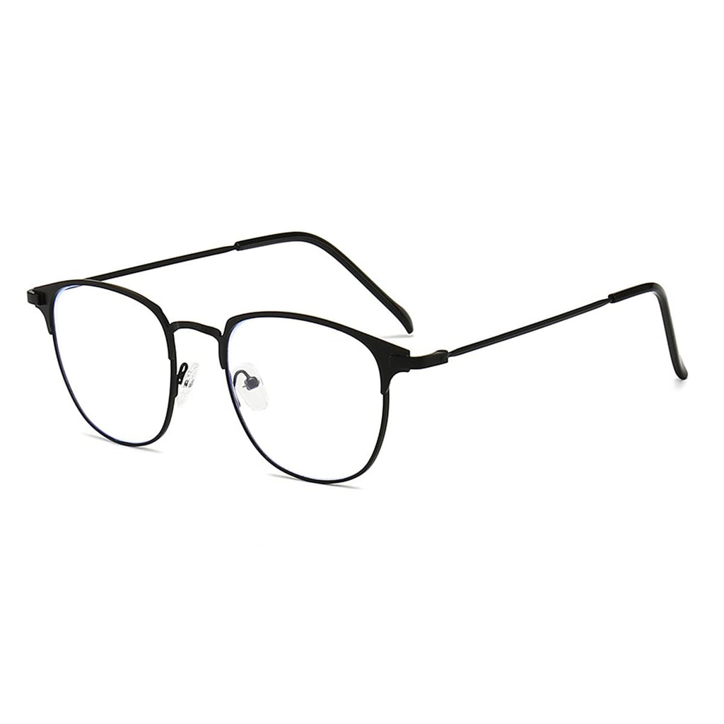 DEPEYE Blue Light Blocking Myopia Glasses Metal Frame Retro Nearsighted Glasses 0.5 to 4.0 Strength Spectacles -1.0 Black