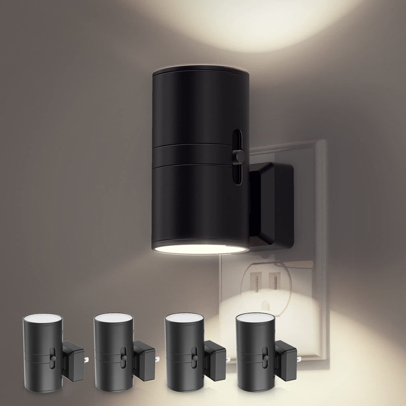 L LOHAS LED Night Light, Bright Wall Plug Night Light, 5000K Daylight White, Dimmable with Light Sensor, Decorative for Hallway, Bathroom, Kitchen, 4 Pack