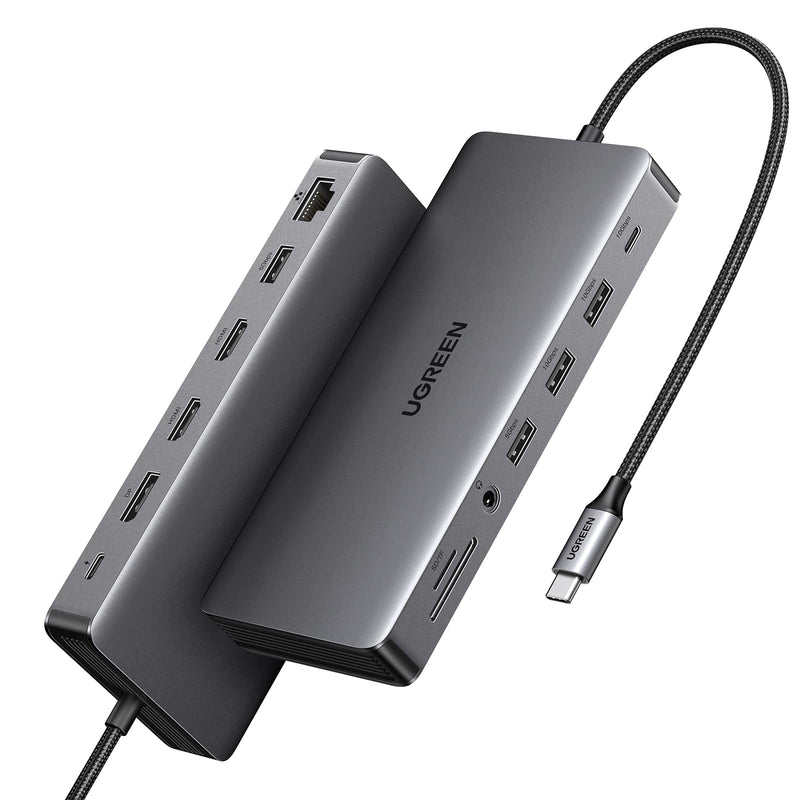 UGREEN Revodok Pro 313 Laptop Docking Station 13 in 1 4K Triple Display USB C Dock Dual HDMI, DP, 10Gbps Data Port 100W PD Gigabit Ethernet, SD/TF Card Reader Compatible for Thinkpad, Zenbook and more