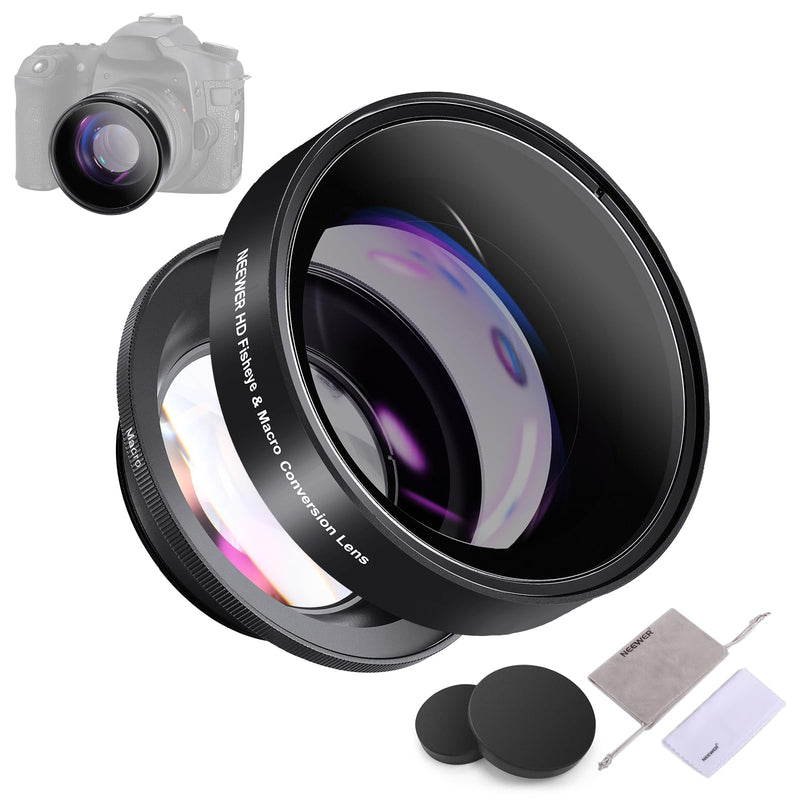 NEEWER 49mm 0.43X HD 2 in 1 Ultra Wide Angle & Macro Lens, 18mm Focus Compatible with Canon EOS Kiss M2 EOS RP EOS R10, Extra 40.5-49mm Adapter Ring Needed for Sony ZV-E10 A6400 A7 IV Nikon Z50, LS-20