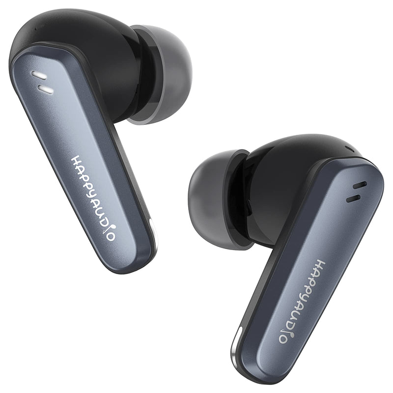 HAPPYAUDIO S4 Wireless Earbud,Hybrid ANC+ENC Noise Reduction Headphones Bluetooth 5.2 Headset Sports Built-in Mic,IPX5 Water Resistant Sweatproof,24Hrs Playtime for iOS Android (Black) S4,Black