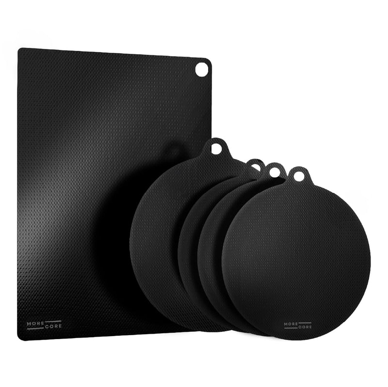 MoreCore Induction Hob Protector | Induction Hob Cover | Induction Hob | Induction Hob Mat | Hob Cover | Induction Hob Cover | Hob Cover | Hob Covers | 5 Pieces 5-Pack: Mixed (3x Medium 1x Large 1x Rectangle)