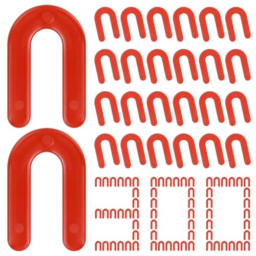 DGSL Tile Leveling System Tile Spacers 1/8 Inch, 300 pieces Horseshoe Shim U Shape Plastic Tile Leveling Clips for Various Types of Tile Leveling 1/8*300 Red
