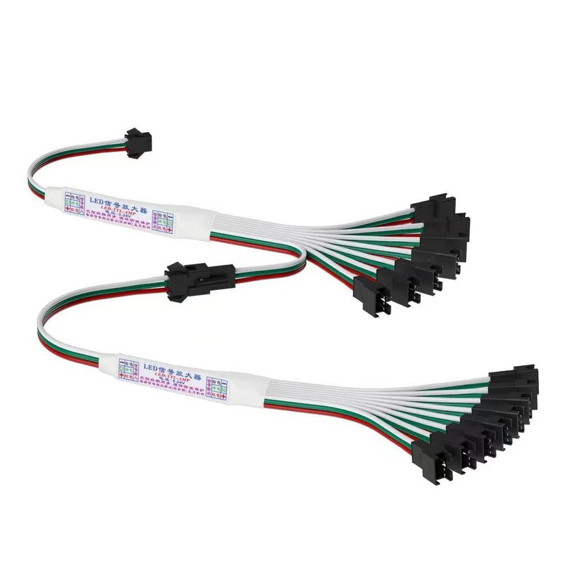 3 pin RGB WS2812B WS2811 16703 SK6812 WS2815 WS2813 IC TTL Amplifier 1 to 8/1 to 4 SPI Amplifier Signal Repeater for Full Color LED Strip (1 to 4) 1 to 4