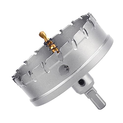 6.3 inch / 160mm Carbide Tipped Hole Saw,Metal Steel Hole Saw with a Drill Bit, Hole Cutter for Thick Metal,Stainless Steel,Sheet Metal, Iron and Wood. (160mm (6.3 inch)) 160mm ( 6.3 inch )