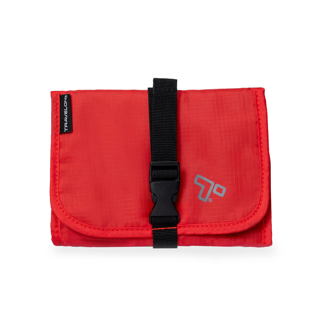 Travelon Tech Accessory Organizer, red, Open 14 x 6.75 x .0.25 Closed 6.75 x 4.75 x 0.75