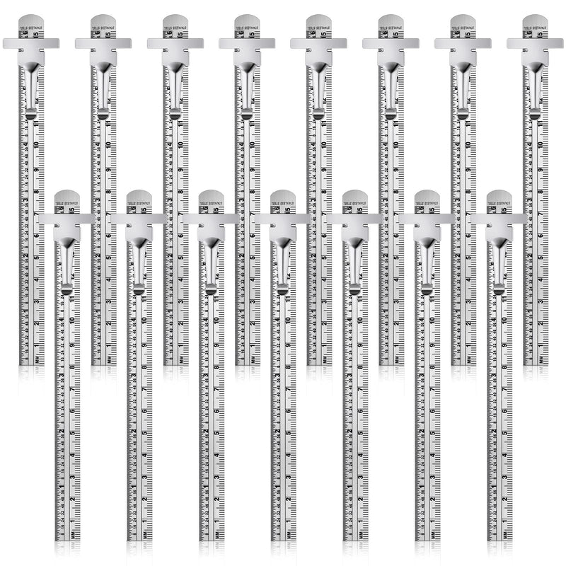 30 Pieces 6 Inch 15 cm Pocket Ruler Flexible Precision Stainless Steel Ruler with Detachable Clips Stainless Steel Pocket Clip Scale Gauge Metric British System 30