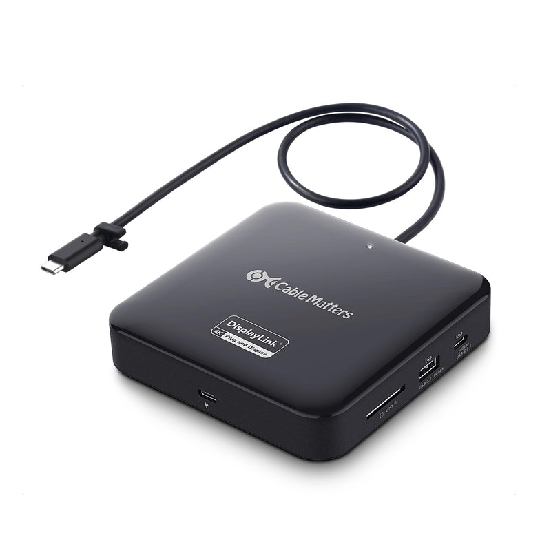 Cable Matters 7-in-1 Dual 4K 60Hz USB C DisplayLink Dock (DisplayLink Docking Station) with 2x DisplayPort, Gigabit Ethernet, 10Gbps USB, SD Reader,100W PD for MacBook All M1,M2,M3,M4 Models & Windows