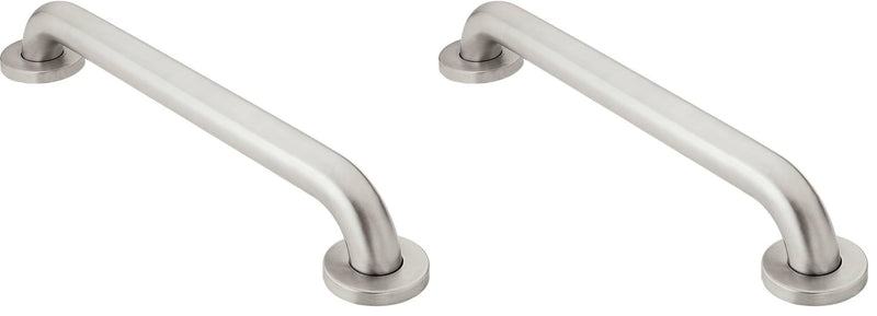 Moen 8912 Home 12-Inch Bathroom Grab Bar, Stainless Steel (Pack of 2) 12 Inch (Pack of 2)
