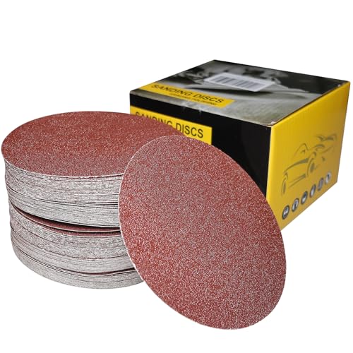 100 PCS 6" PSA Sanding Discs -20 Each of 60, 80, 120, 180, 240, Grit- 6 Inch Self Adhesive Stickyback Sandpaper Discs for DA Sander, Sand Automotive Car Paint, Woodworking Wood, Metal
