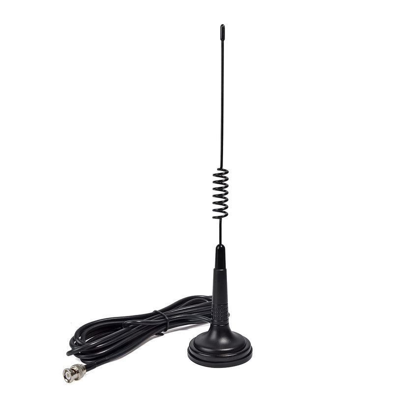 HYS 27Mhz Magnet Mount Stainless Steel CB Antenna, HT Antennas W/13ft Low-Loss RG58U coaxial Cable, BNC Connector for CB Handheld/Portable Radio Compatible with Cobra Midland Uniden Anytone CB Radio
