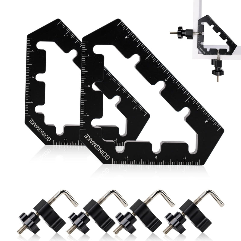 GOINGMAKE Corner Clamps for Woodworking Tools 45 and 90 Degree Clamps Aluminum Alloy Positioning Squares Right Angle Clamps Clamping Squares for Picture Frame Box Cabinets Drawers
