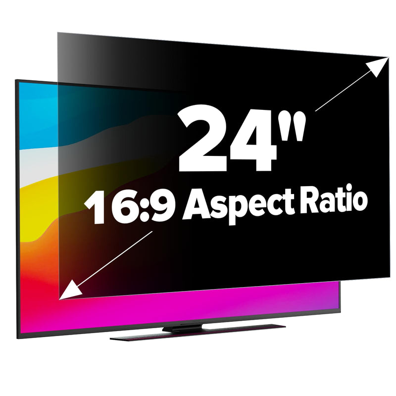 [2-Pack HD Computer Privacy Screen 24 inch, Upgraded Monitor Privacy Screen for 16:9 Widescreen Removable Anti Glare Computer Screen Cover and Blue Light UV-Blocking Screen Privacy Filter 2 pack 24 inch 16:9