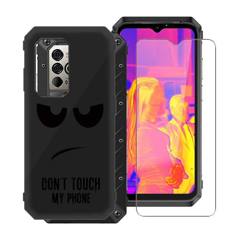 HGJTF Phone Case for Ulefone Power Armor 19T (6.58") with [1 X Tempered Glass Screen Protector] Full Body Protection, Ultra Slim Soft TPU Gel Anti-Scratch Shell for Ulefone Power Armor 19T - Big Eyes