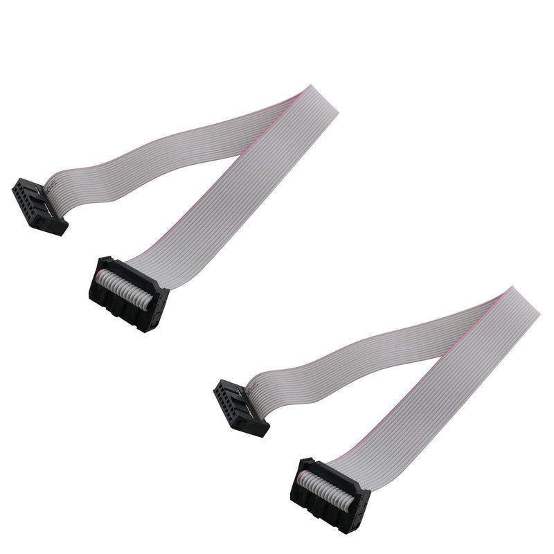 Motherboard Flat Cable RLECS 2pcs 11.8" 2.54mm Pitch 16 Pins FC-16P IDC Flat Ribbon Cable Connectors for DC3 IDC Box Header