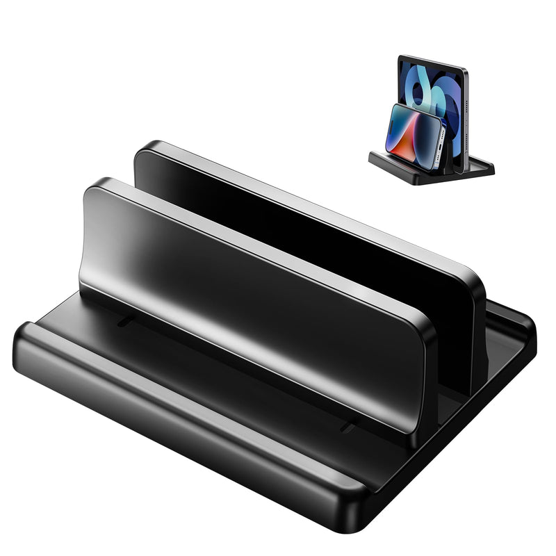 3 in 1 Vertical Laptop Stand Holder,Adjustable ABS Plastic Desktop Notebook Dock,Vertical Laptop Stand Space-Saving for All MacBook/Surface/Samsung/HP/Dell/Chrome Book