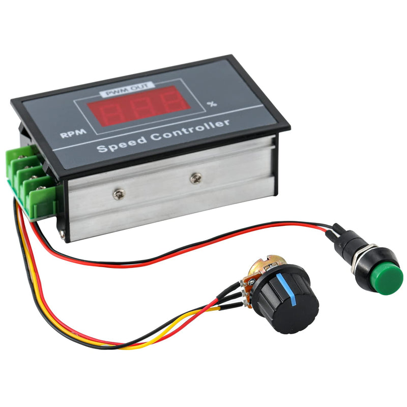 Greluma 1PC DC 6-60V 12V 24V 36V 48V 30A Adjustable PWM Motor Speed Controller Digital Display DC Motor Control Regulator with Start Stop Switch DC motor speed controller 2-1