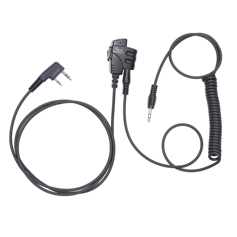 Push-to-Talk Cable with 3.5mm Audio Adapter - PTT Button for Kenwood K1 and Baofeng Waterproof Radios - Compatible with 3.5mm Electronic Earmuffs (Clip Without Velcro, Baofeng K1 Type for UV5R) Clip Without Velcro