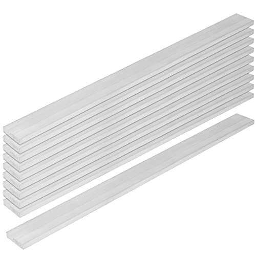10 PCS 12 inch Length Aluminum Bar, 6061 Aluminum Flat Bar, 3/16 Inch Thickness × 1 Width Inch General Purpose Plate Aluminum Bar, Metal Aluminum Strips,
