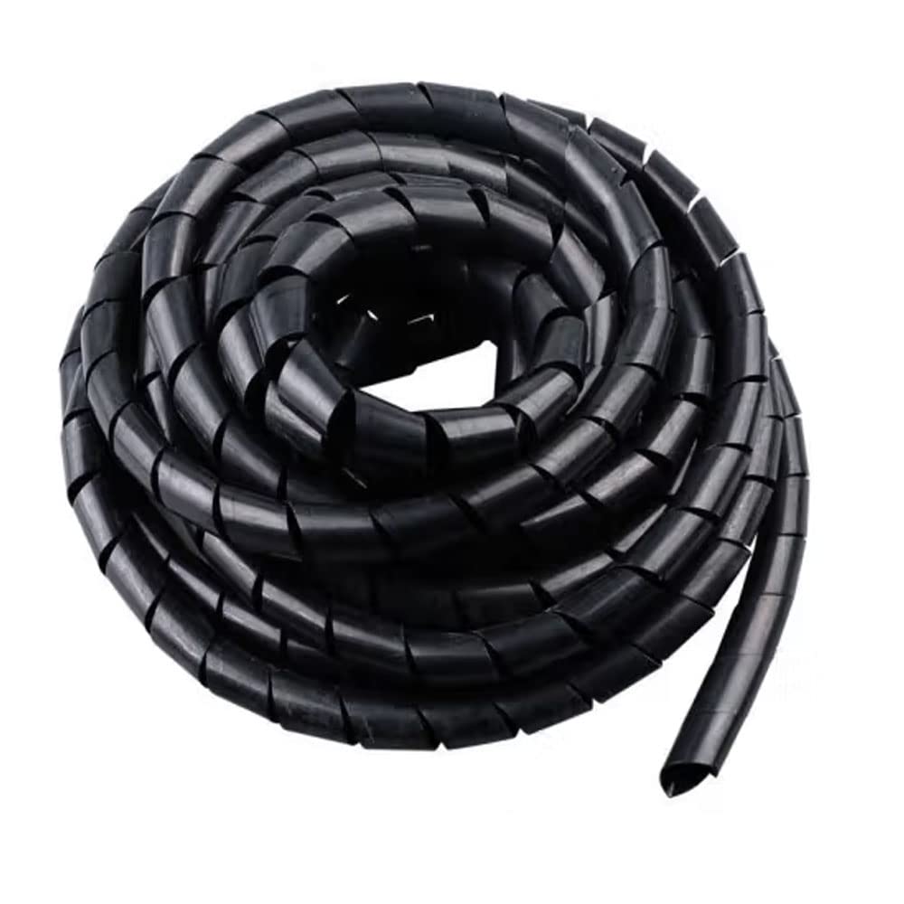 Spiral Cable Wrap -25 Ft 3/8" Cable Management Sleeve Organizer for Computer Cable,Power Cord Audio Video Cable (3/8 Inch-25Ft, Black) 3/8 Inch-25Ft