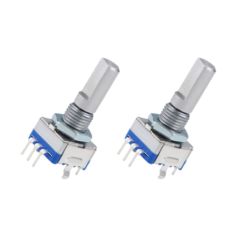 QUARKZMAN EC11 Encoder Code Switch Potentiometer 360 Degree Rotation | Pack of 2, for volume control or data selection on LED or LCD display [7 pins 20 mm wave]