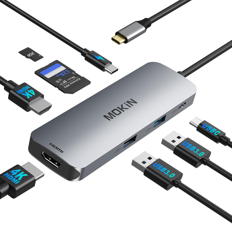 MOKiN USB C Docking Station Dual Monitor, USB C to Dual HDMI Adapter, 8 in 1 Laptop Docking Station with 2 HDMI(4K @60Hz), PD Charging, USB A&C 3.0 Ports, SD/TF for Dell/HP/Lenovo/Surface/Yoga etc