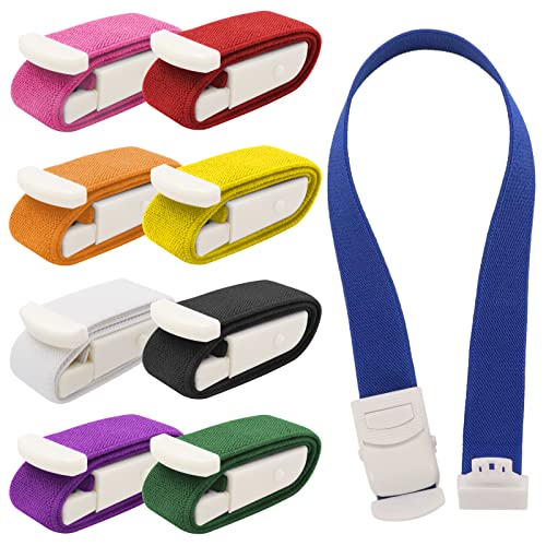 Storage Tube Blood Removal Colorful Highly Flexible Tourniquet Pack of 9 | Storage Hose Vein Stain with Buckle for Doctors, Sanitary & Camping Outdoor First Aid (9 Colors)