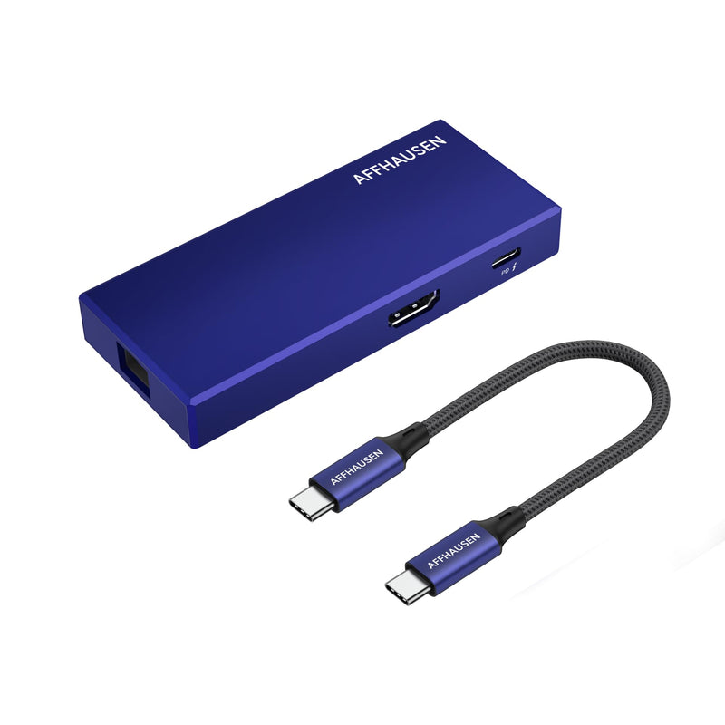 7-in-1 USB-C Hub, SD Reader, Audio Out/Mic, Gigabit Ethernet, 4K@60Hz HDMI, USB-A 5Gbps, USB-C Charging for iPhone 15, iPad, MacBook, XPS, Lenovo DY22HUC711S