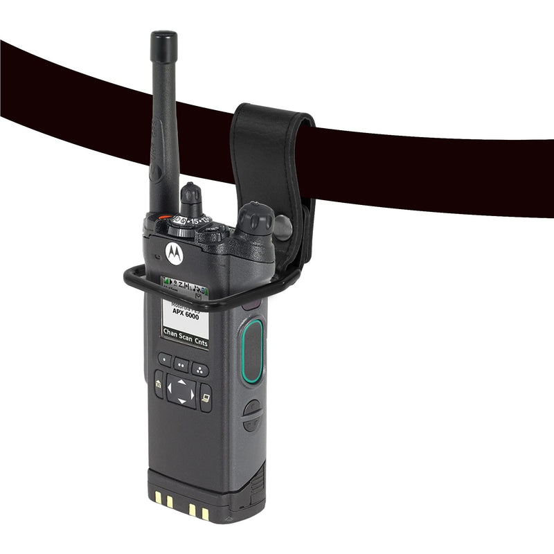 Rodrivan Leather Duty Belt Radio Holder Compatible with Motorola APX, EMTs – Motorola Radio Holster Suitable for Rescue Belt, Firefighter Gear – Firefighter Radio Strap and Holder