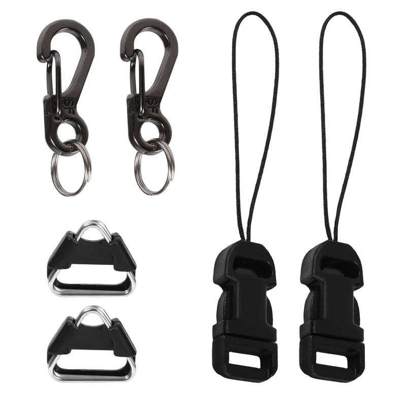 6pcs Camera Quick Release Strap, Adjustable Quick Release Buckle for Camera Strap Quick Release Clips Connector Buckles Connect Adapter to Camera Neck Strap (Black)