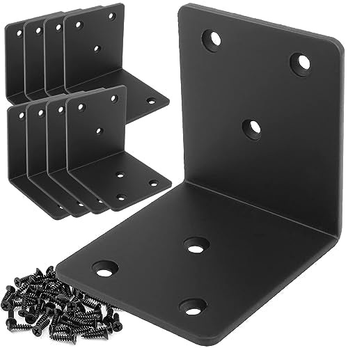 20Pcs Black Angle Bracket 2"x2"x2", Stainless Steel L Brackets for Wood, Heavy Duty Corner Brackets Metal Corner Brace for Bed Furniture Bookshelf