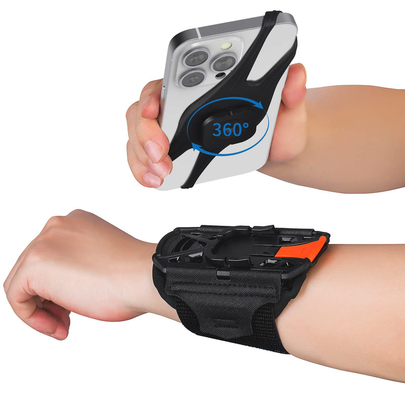 【2023 New】 HLOMOM Phone Holder for Running,Wristband Fits 4.7-7.5'' Phones Sports Armband 360°Rotation & Detachable for iPhone 14/14Pro/13ProMax/12/Pro/Pro Max/XS/8/7/6, Samsung Galaxy (S) Wristband 5.5-11'' Black