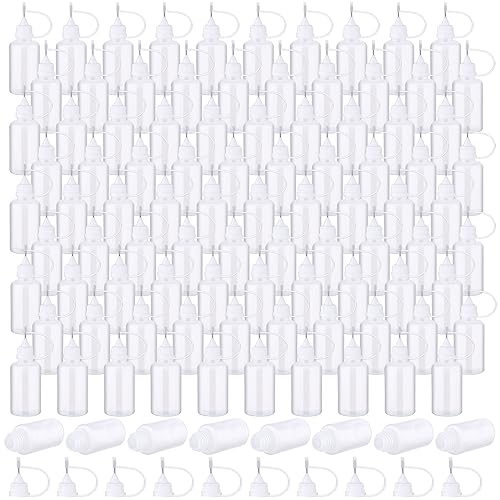 100 Pcs 30 ml/ 1 oz Precision Needle Tip Glue Applicator Bottle, White