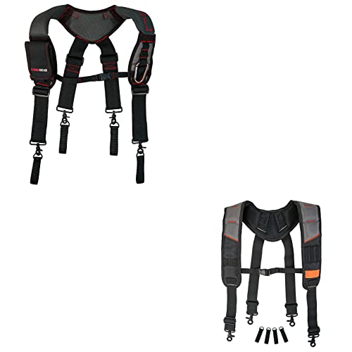 KUNN Gel Tool Belt Suspender with Phone Case & Tool Belt Suspenders Padded with Attachment Loops